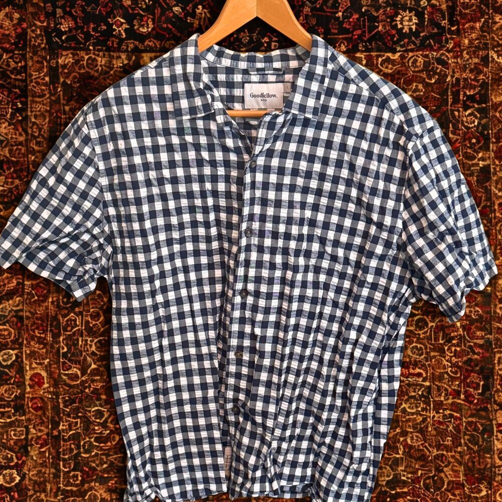 GOODFELLOW & CO 🏷️ Gingham Button-Up | Short Sleeve